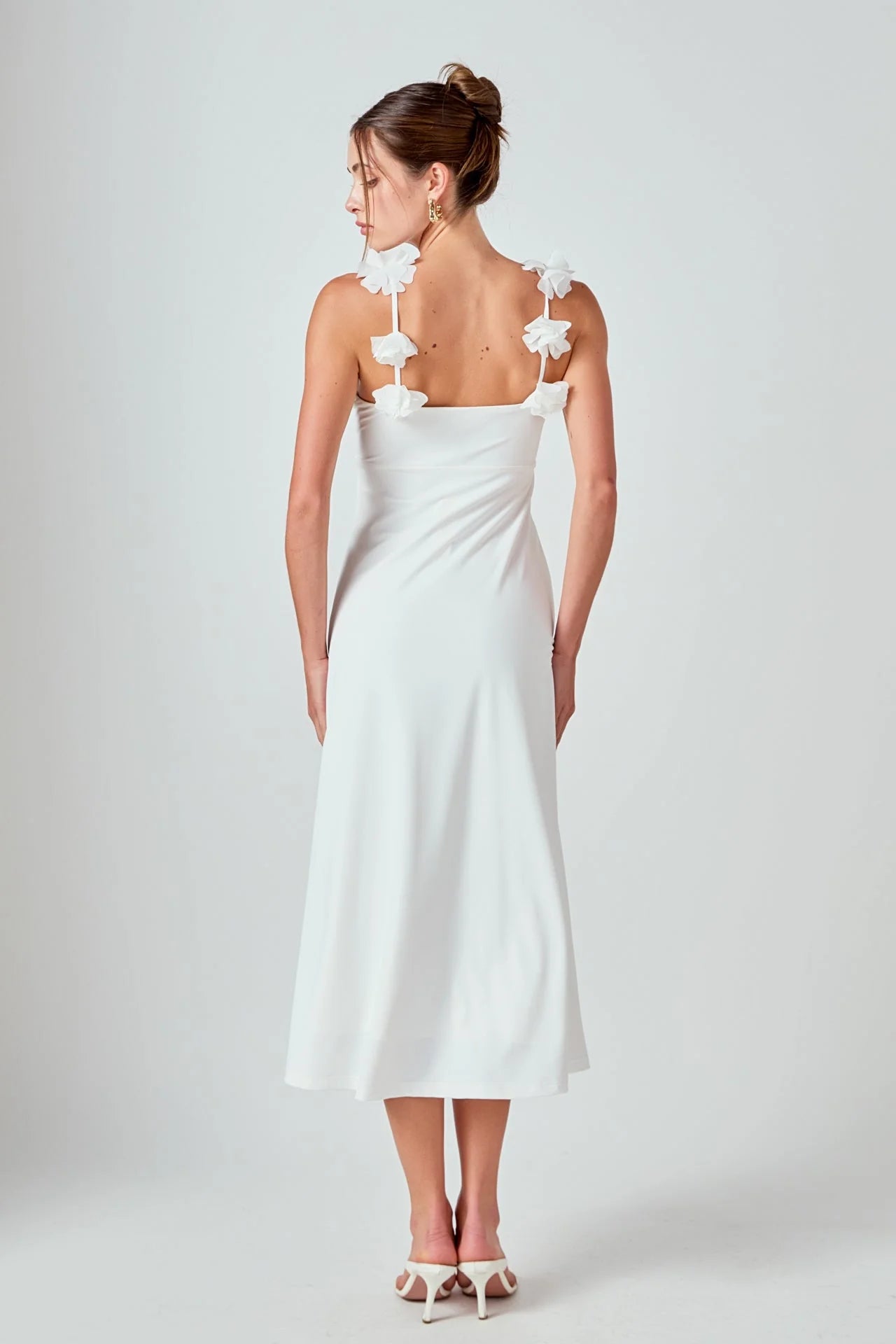 Rosette Shoulder Maxi Dress