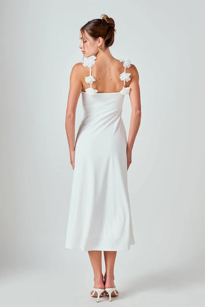 Rosette Shoulder Maxi Dress