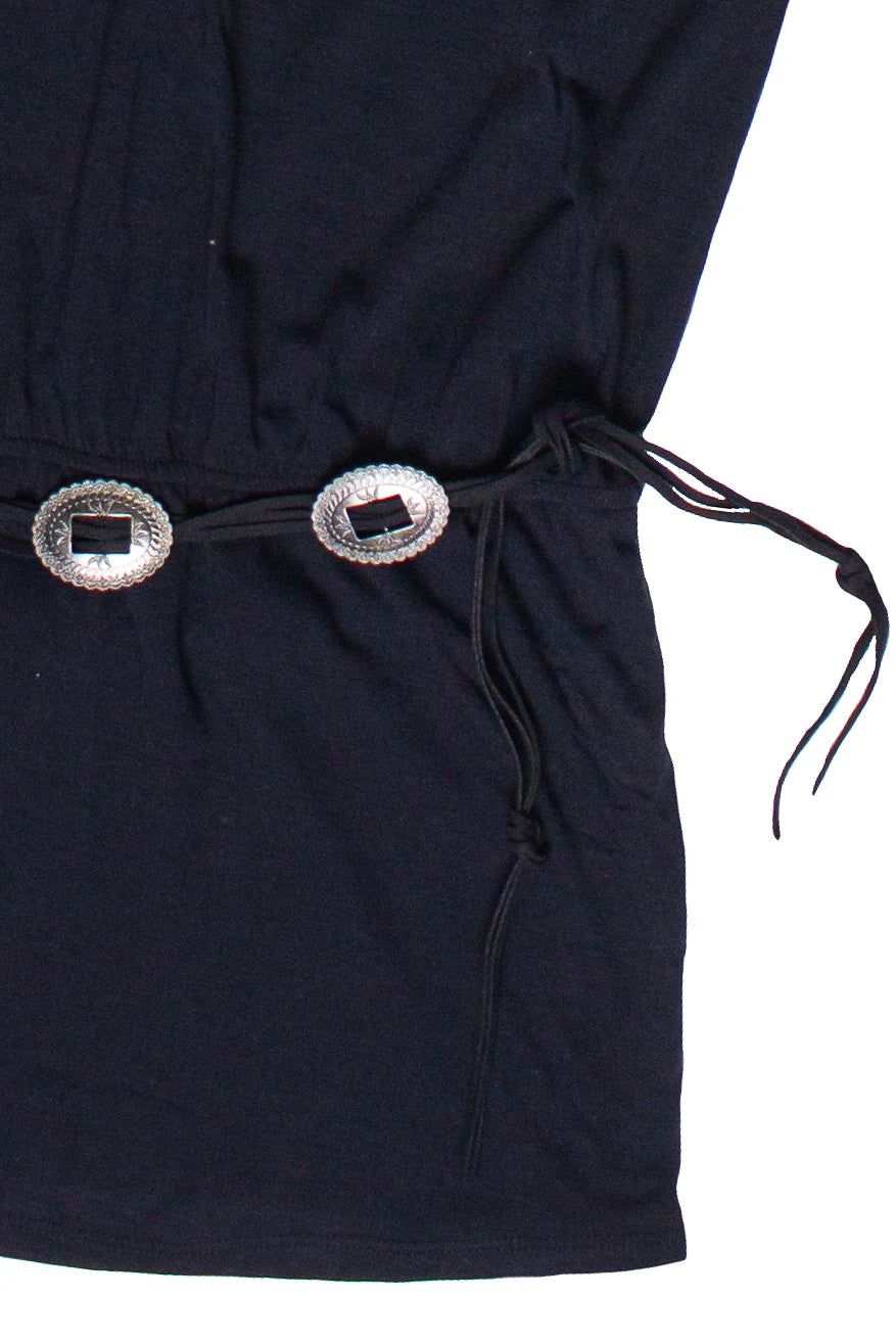 Drop Waist Western Belt Mini Dress