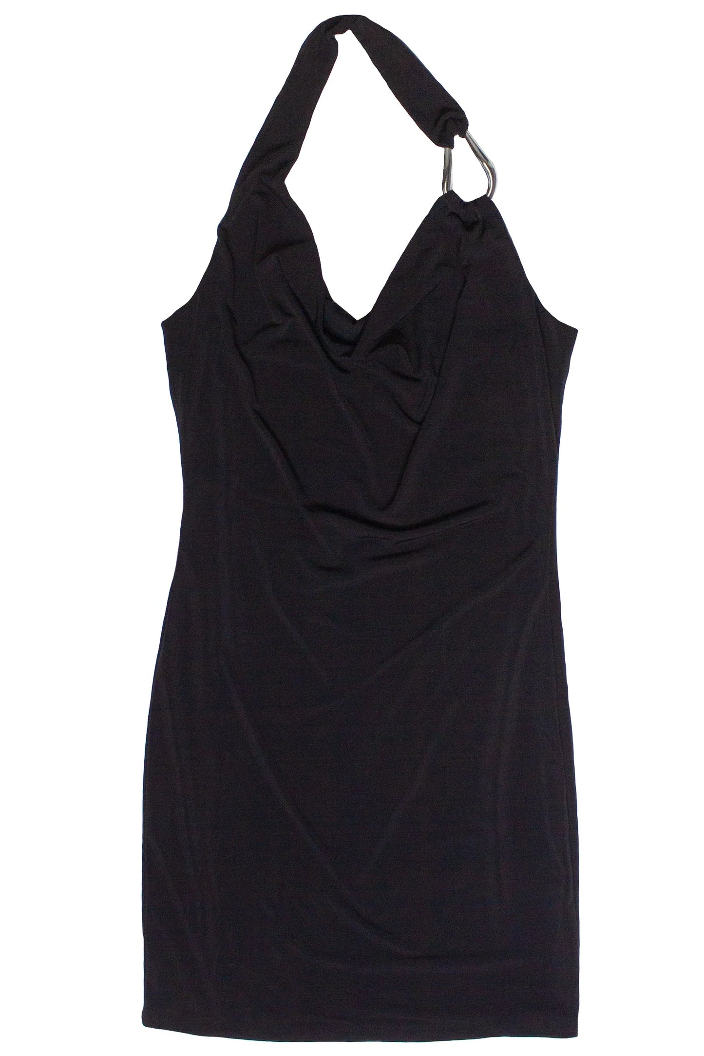 Buckle Halter Mini Dress