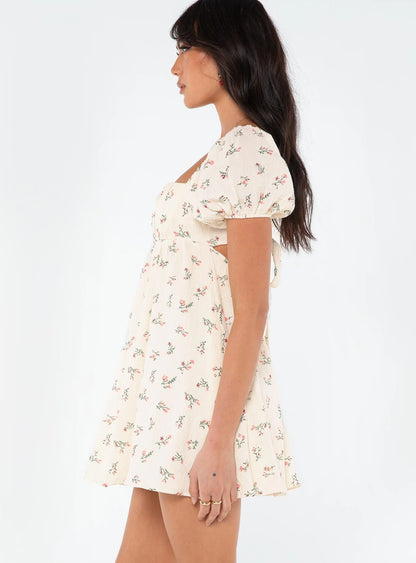 Let's Dance Mini Dress White / Floral