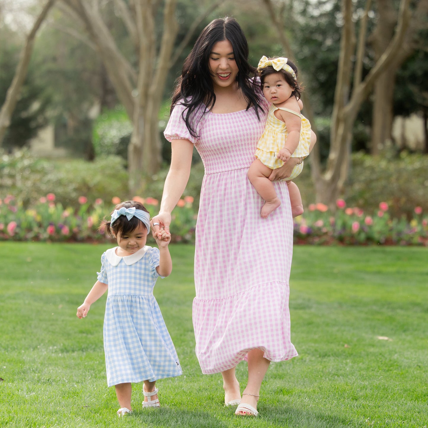 Peter Pan Collar Dress in Gingham Breeze
