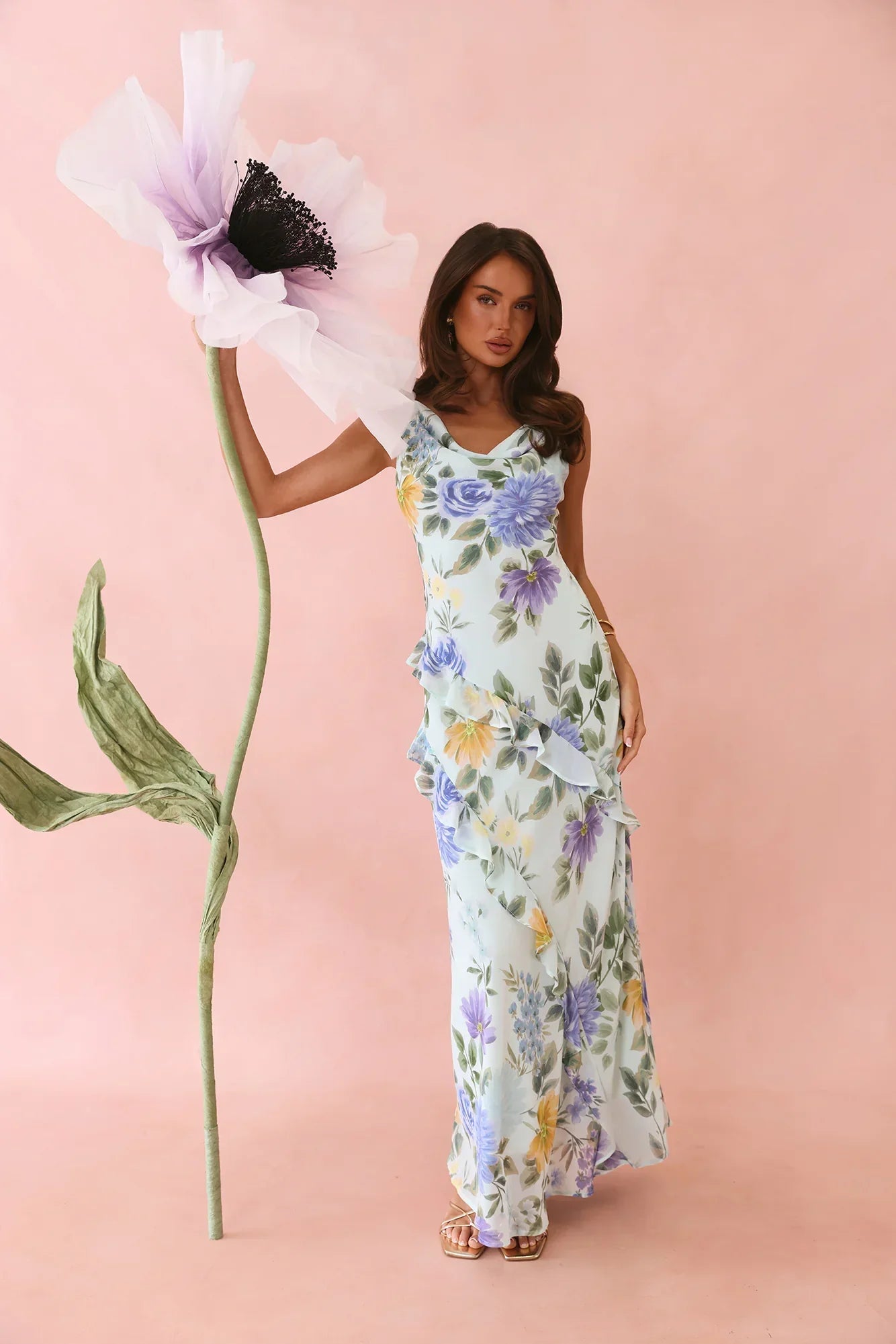 Petals Unfold Maxi Dress Print