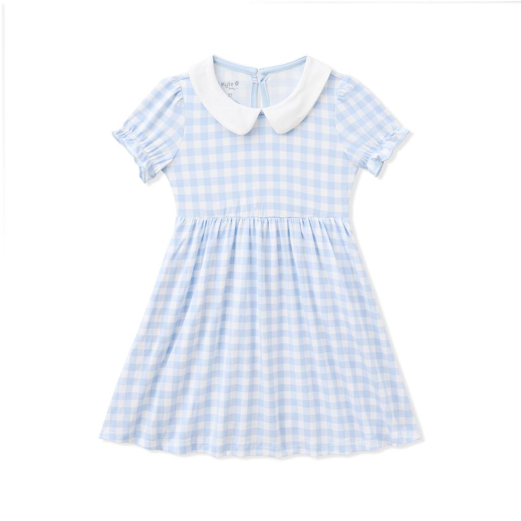 Peter Pan Collar Dress in Gingham Breeze