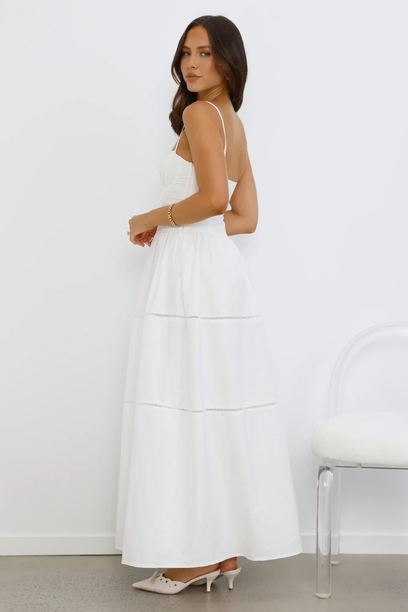 Chic At Sunset Maxi Dress White
