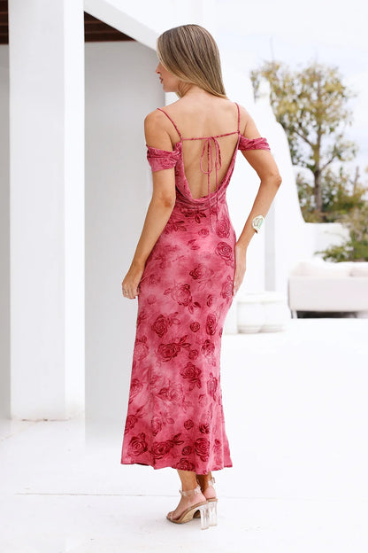 Mireille Off Shoulder Maxi Dress Pink