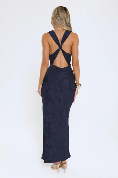 Lasting Luxuries Maxi Dress Navy