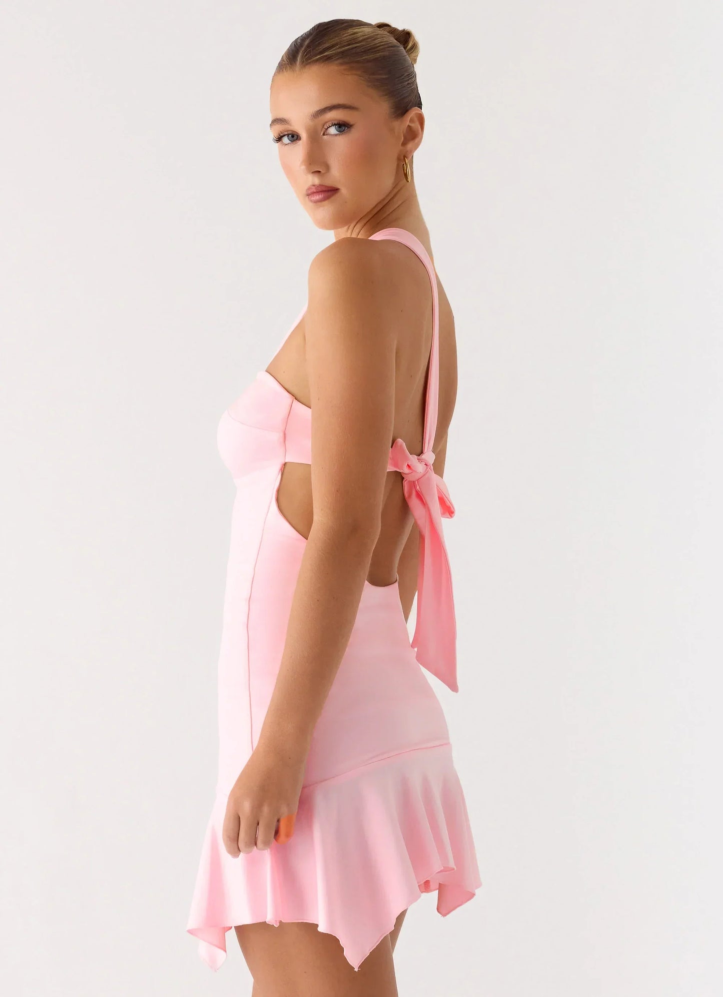 Not Your Fan Cut Out Mini Dress - Pink