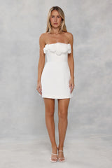 Wild Rose Affair Strapless Mini Dress White
