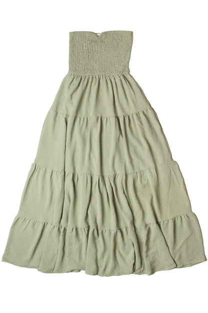 Smocked Top Strapless Maxi Dress