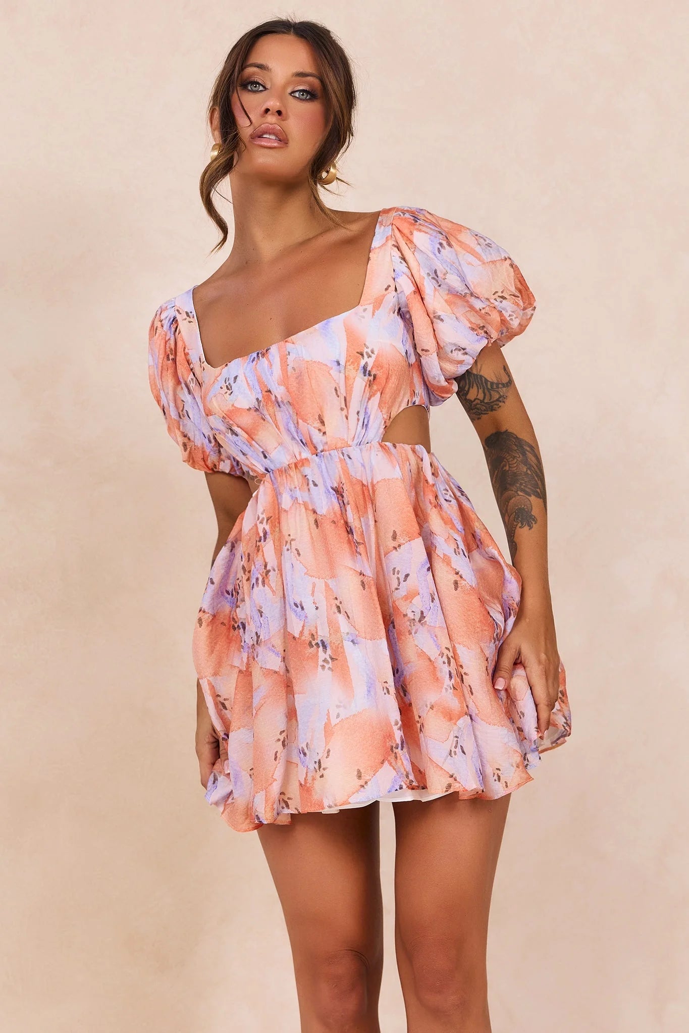 Woodington Sky Mini Dress - Orange