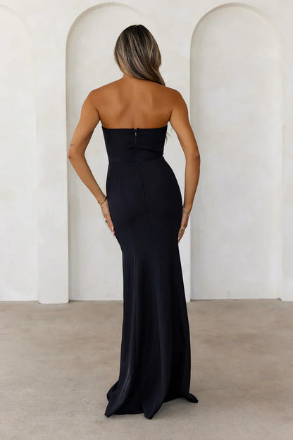 Desire Night Strapless Maxi Dress Black