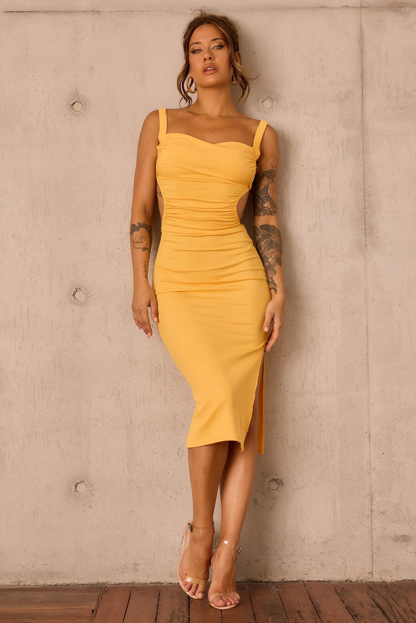 Loveship Midi Dress - Mustard