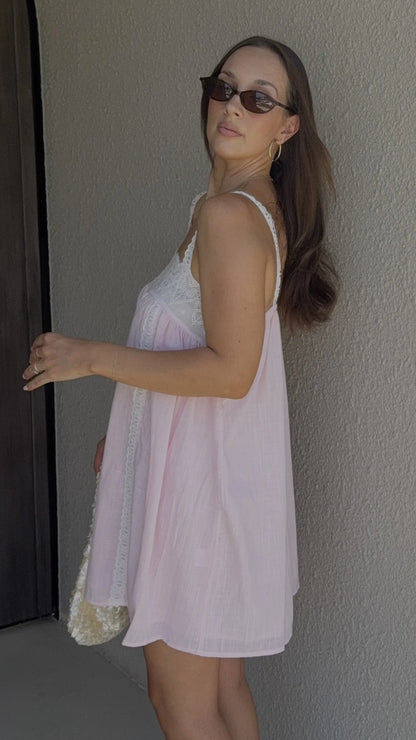 Lacey Mini Dress - Pink