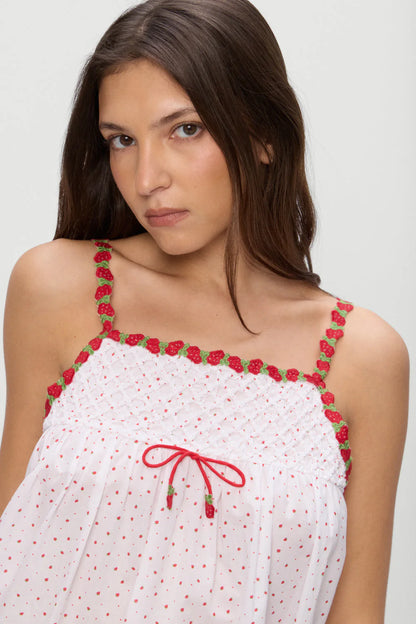 Coppola Cotton Babydoll Dress - Tiny Berry