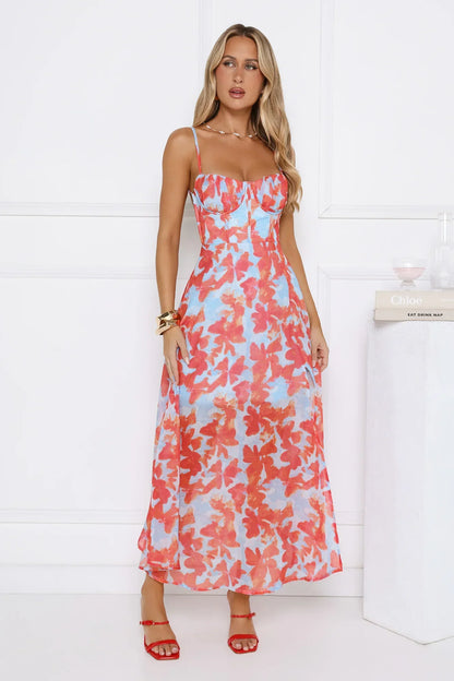 All Eyes Here Maxi Dress Blue