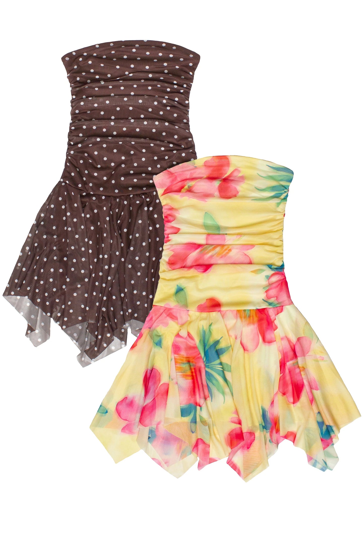 Tube Top Hanky Hem Mini Dress
