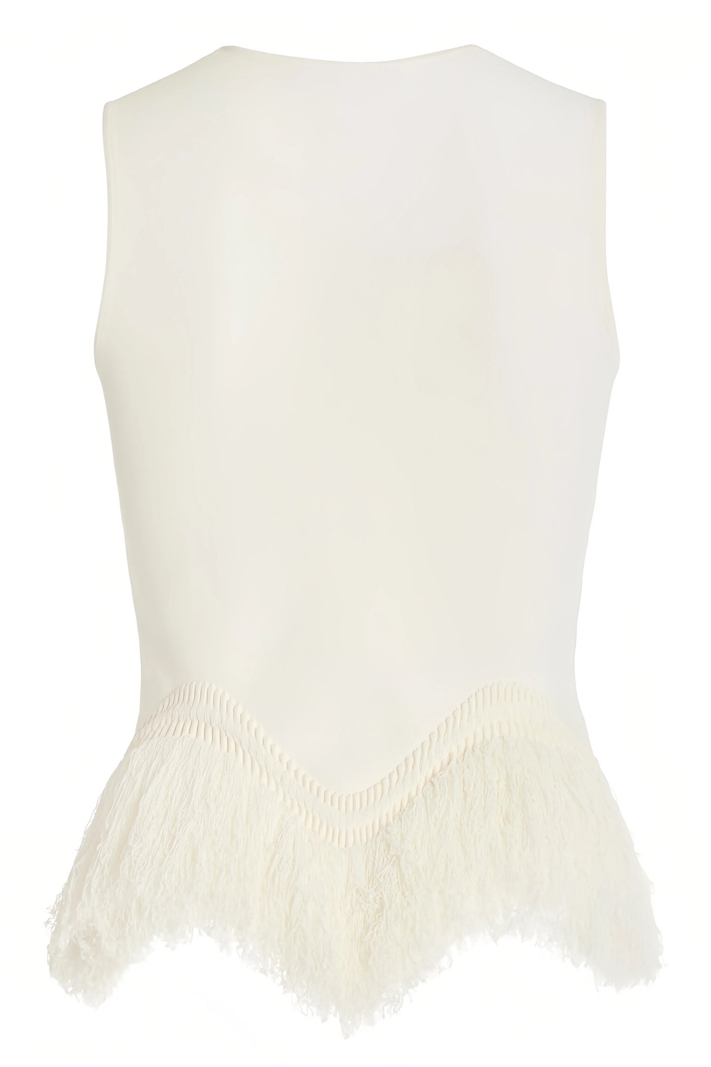Jora White Fringe Maxi Dress Two Piece Set