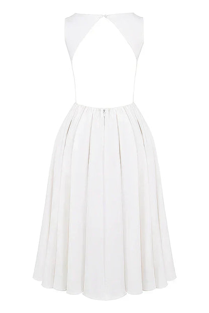 white twill midi sundress