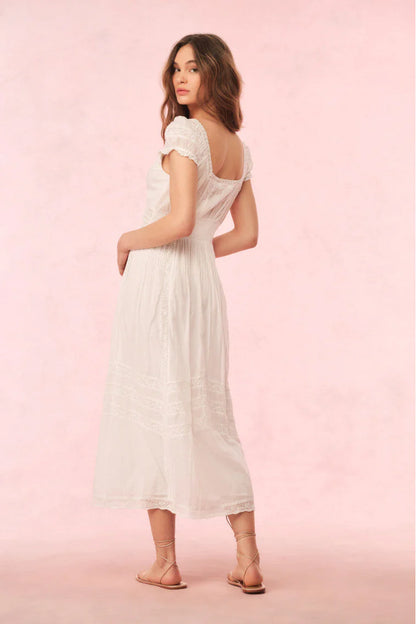 Suvi Cotton Midi Dress - White