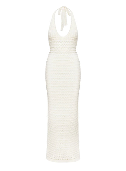 Lolanie Halter Maxi Dress White