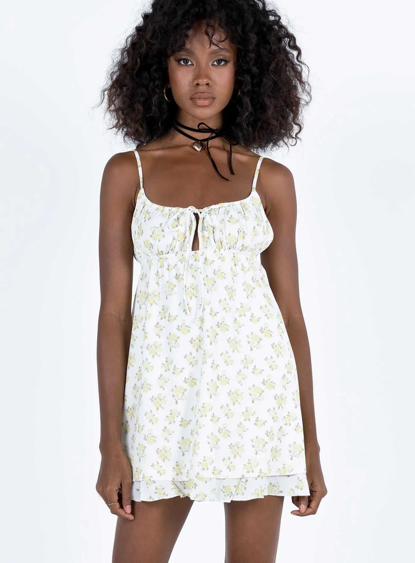 Empress Of Love Mini Dress Yellow Floral