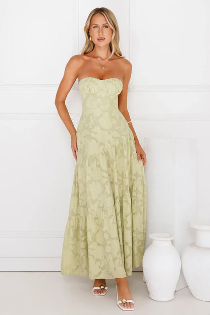 My Best Strapless Maxi Dress Sage