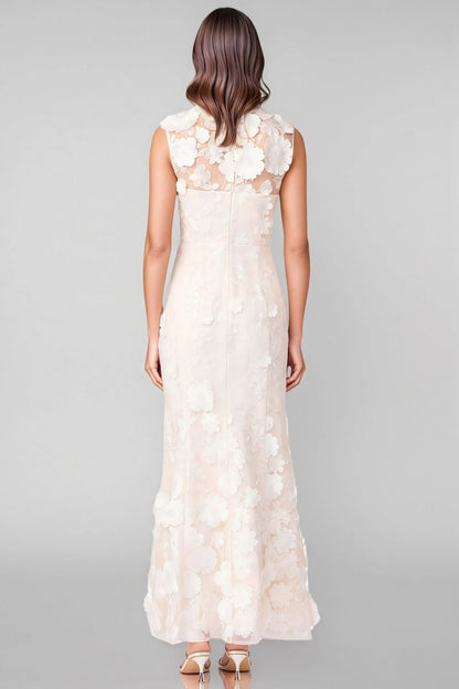 Jastet Embroidered 3D Floral Maxi Dress