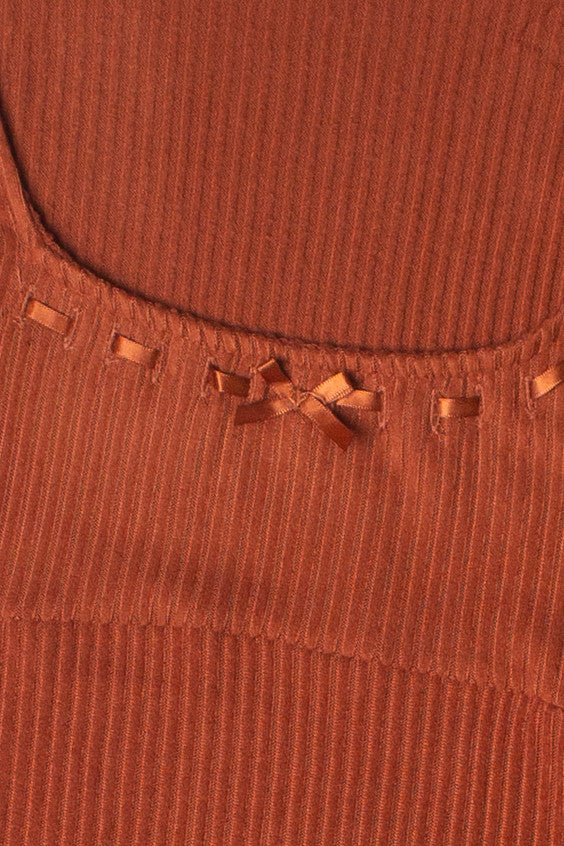Ribbon Detail Ribbed Sweater Dress