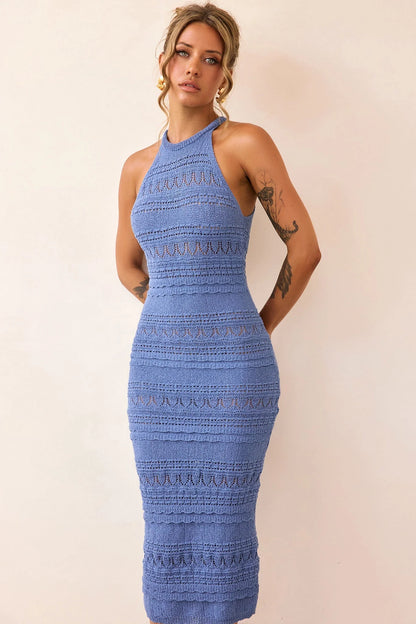 Kaila Knit Midi Dress - Midnight Blue