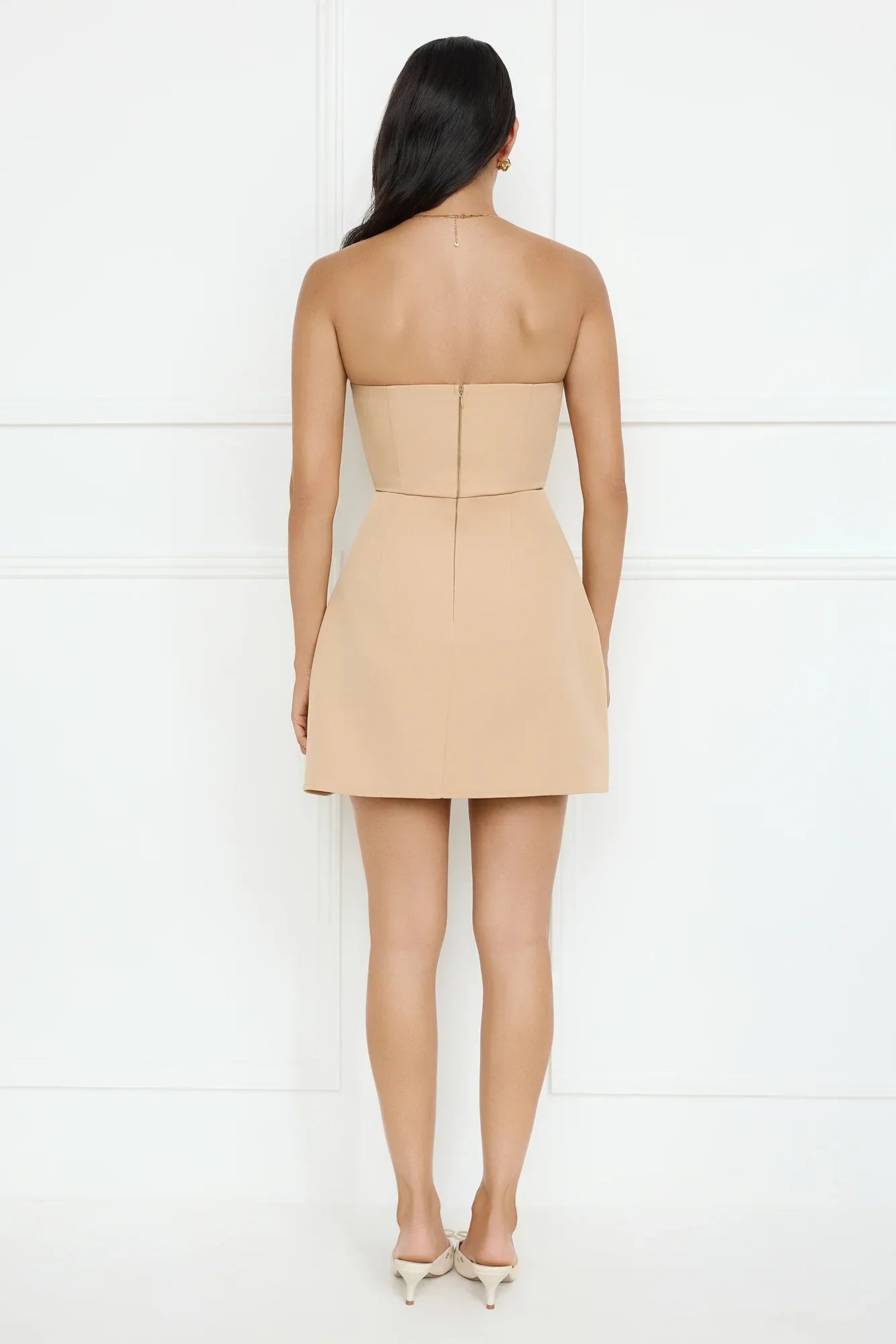 Ballerina Dream Strapless Mini Dress Tan
