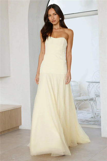 Candlelit Soirée Strapless Maxi Dress Butter