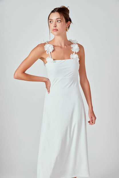 Rosette Shoulder Maxi Dress