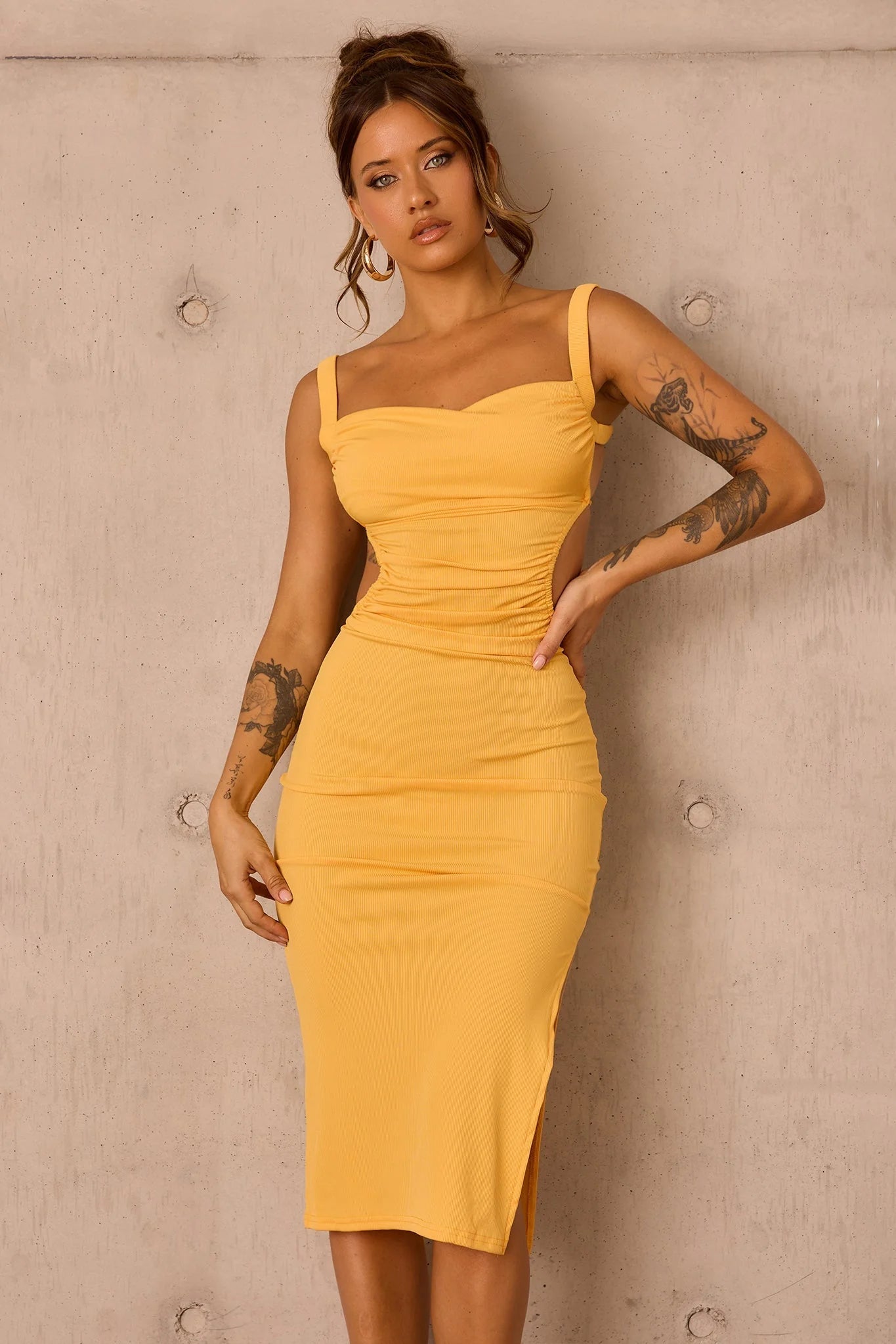 Loveship Midi Dress - Mustard