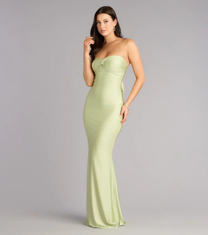 Kimberly Strapless Tie-Back Mermaid Formal Dress
