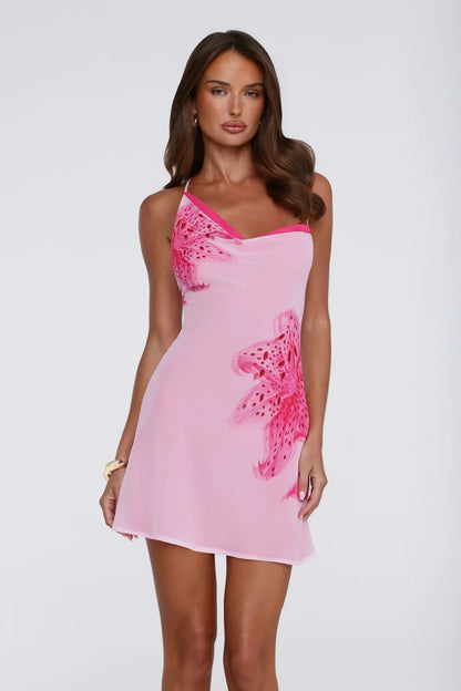 Twinkle Petal Mini Dress Pink