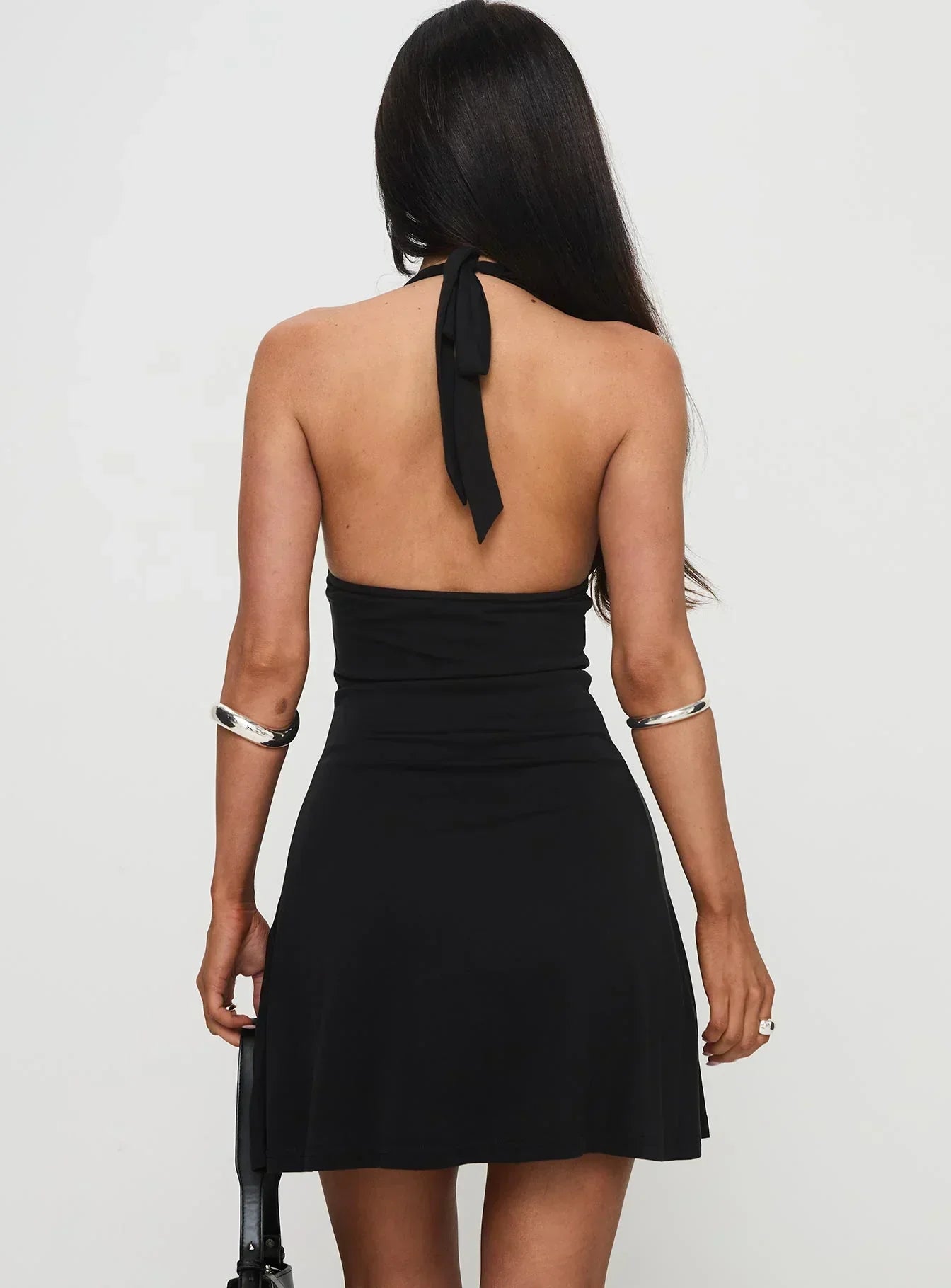 Tinisie Halter Mini Dress Black Tall