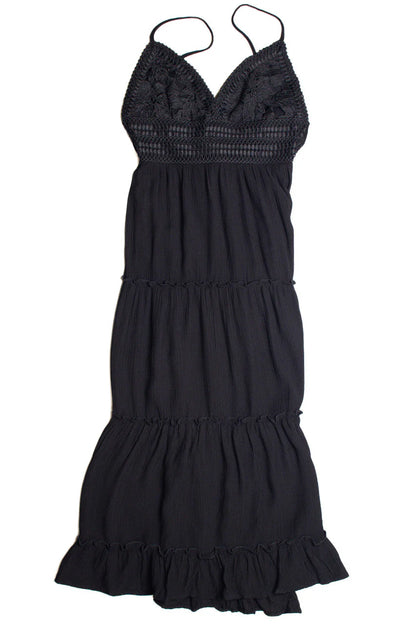 Lace Top Tiered Maxi Dress