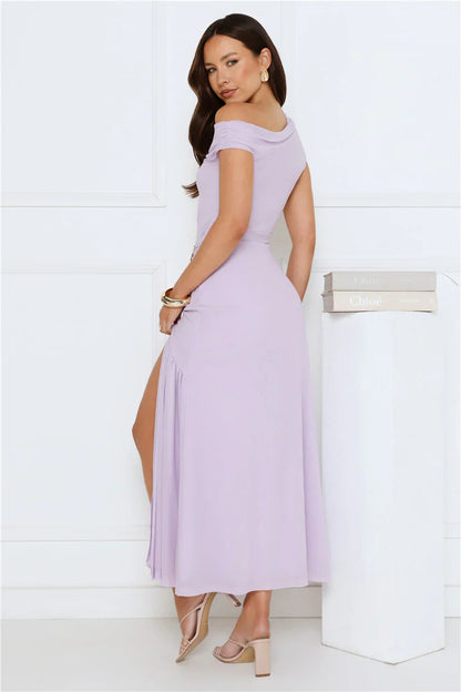 Own Your Moment One Shoulder Maxi Dress Purple