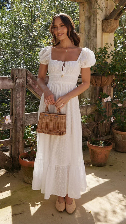 Tania Midi Dress - White