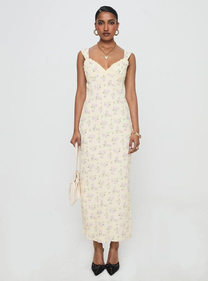 Fernwood Maxi Dress Yellow Floral
