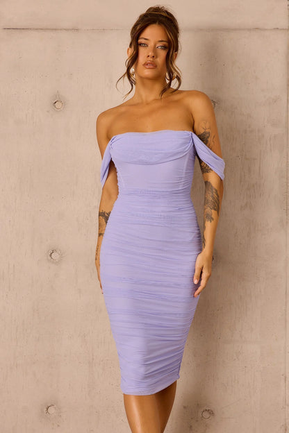 Main Character Mesh Midi Dress - Cornflower