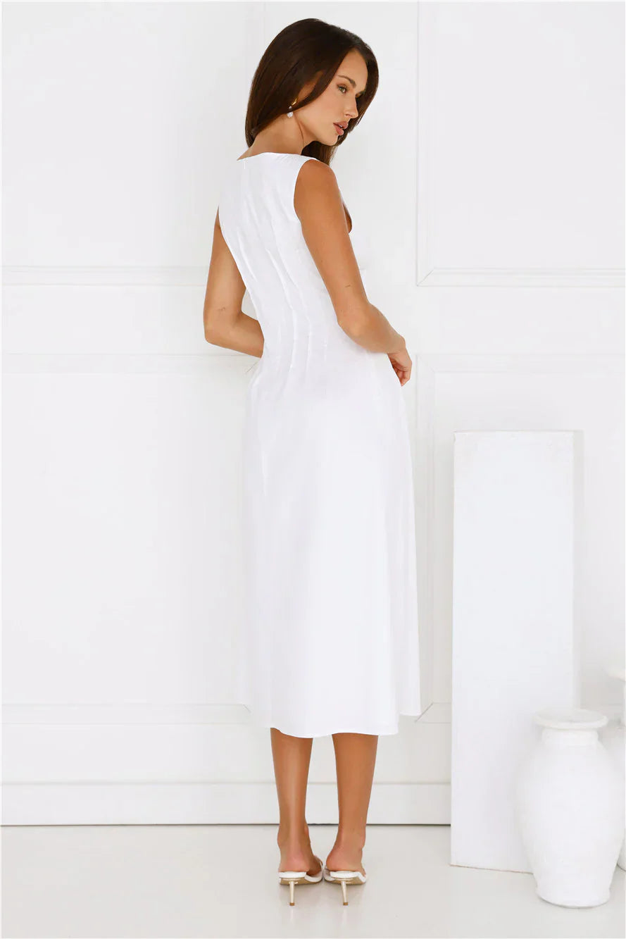 Sun Drenched Days Midi Dress White