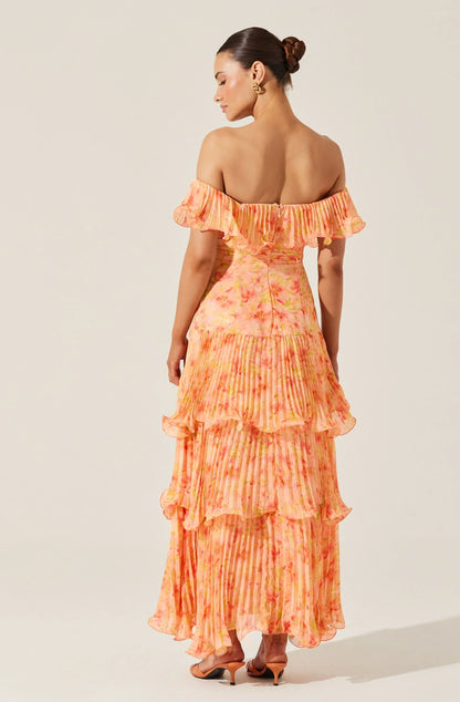 Wilder Pleated Tiered Maxi Dress