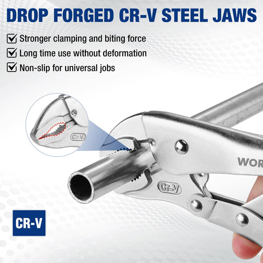5-Piece Locking Pliers Set – Heavy Duty Chrome Vanadium Steel Vice Grip Tool Kit for Automotive Repair, Welding, Plumbing & DIY Projects