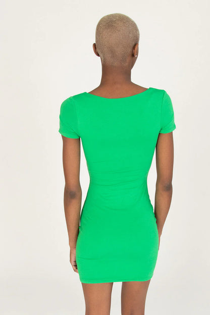 Green Double Layer Mini Dress