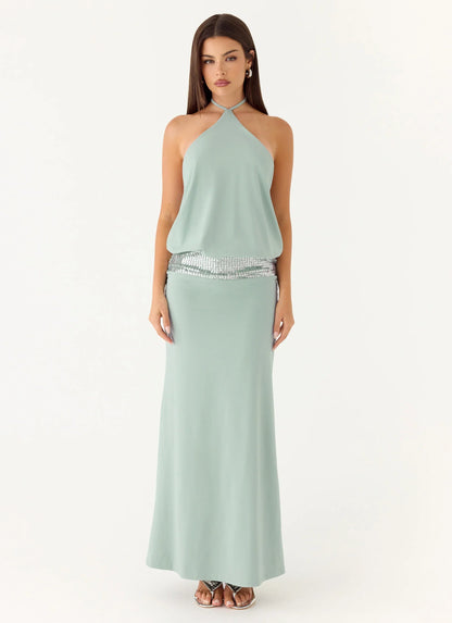 Marcie Halter Maxi Dress - Mint