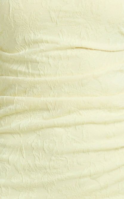 Kayrene Maxi Dress - Long Sleeve Bodycon Dress in Butter Yellow