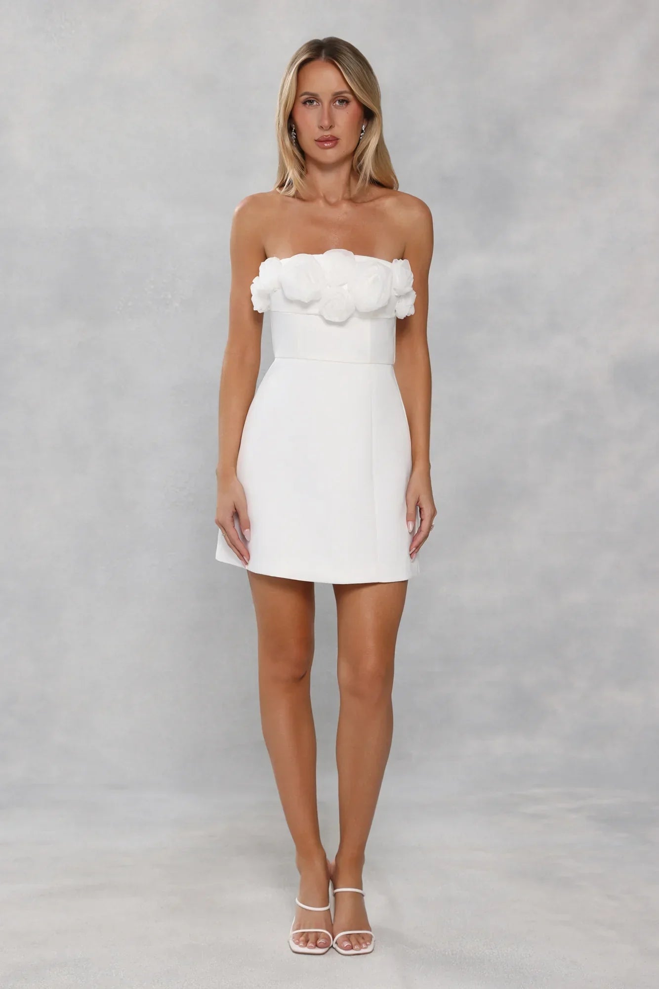 Wild Rose Affair Strapless Mini Dress White