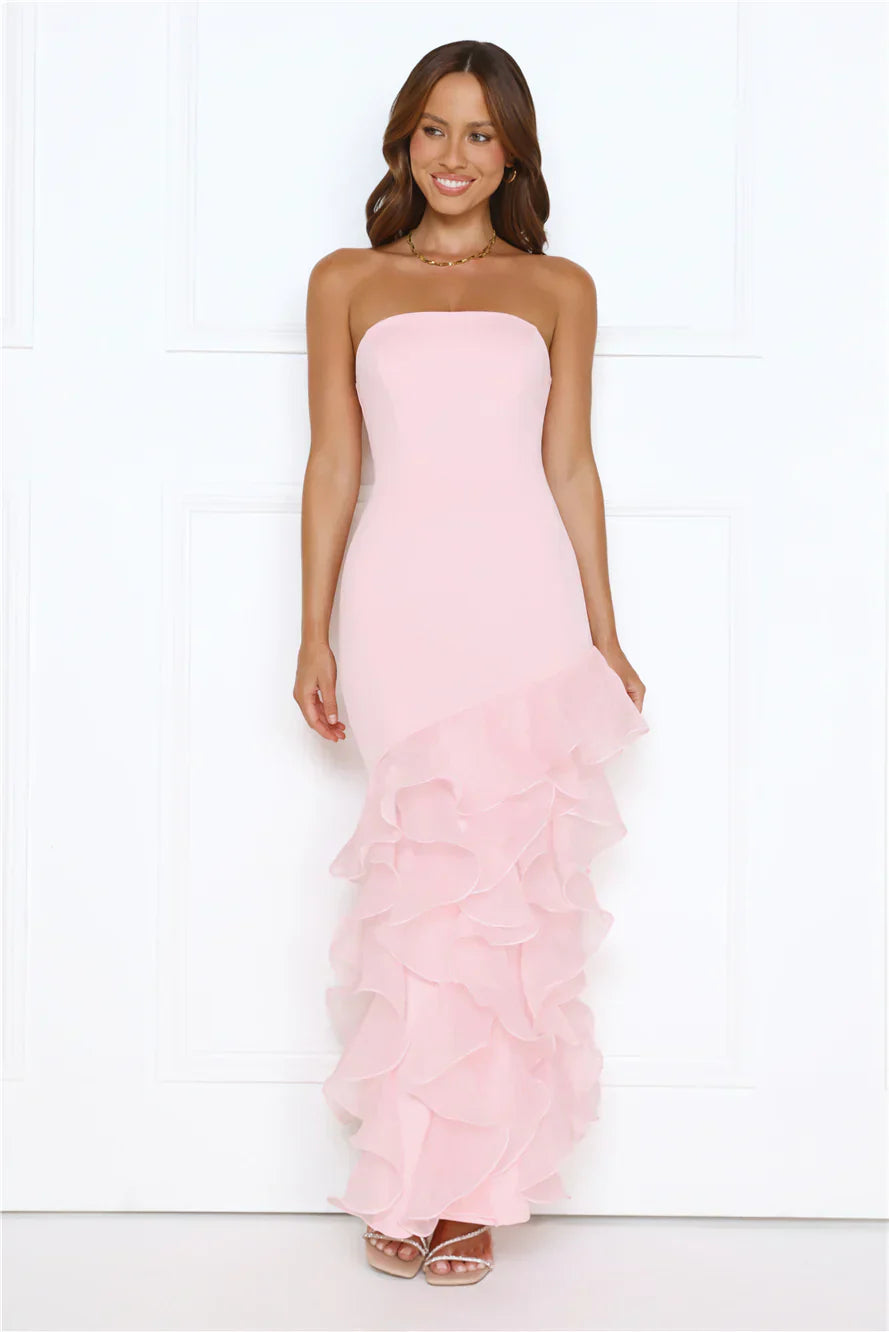Lullaby Glow Strapless Maxi Dress Pink
